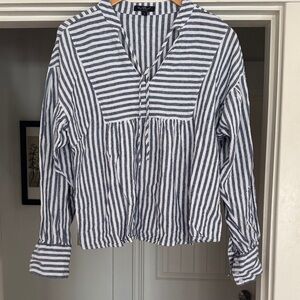 Velvet Heart Navy and White Striped Blouse